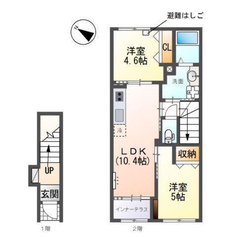 仮）八王子市弐分方町新築アパート 間取り図画像