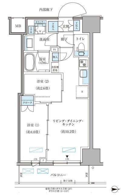パークアクシス住吉ガーデンスクエア（507） 間取り図画像