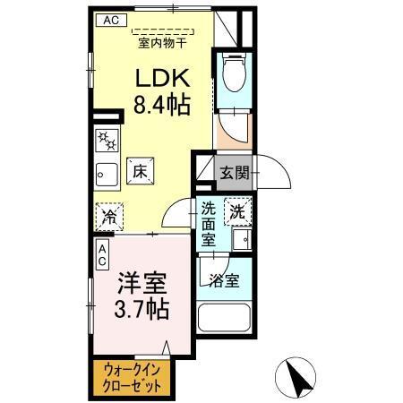 セレスティア関原Ⅱ（101） 間取り図画像