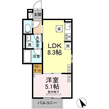 セレスティア関原Ⅱ（103） 間取り図画像