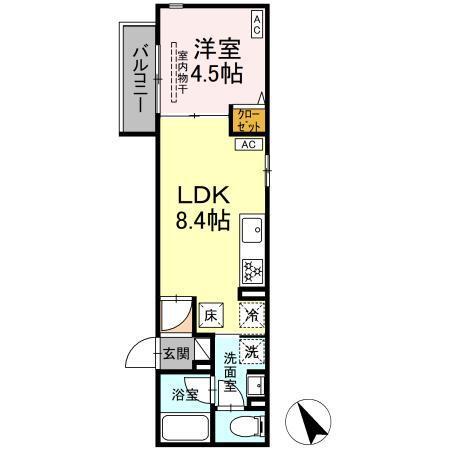 セレスティア関原Ⅱ（104） 間取り図画像