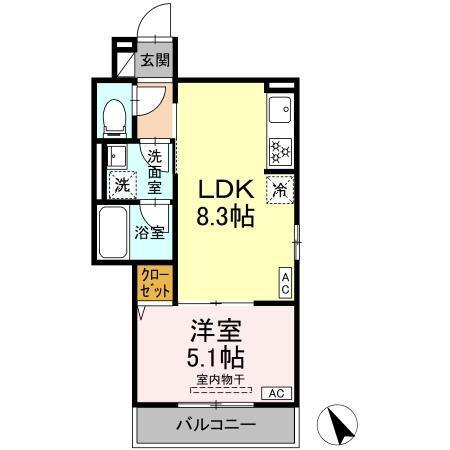 セレスティア関原Ⅱ（303） 間取り図画像