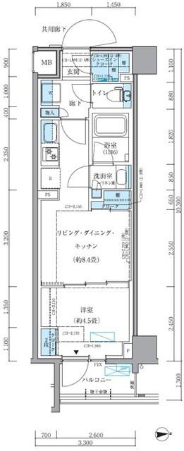 パークアクシス品川シーサイド（110） 間取り図画像