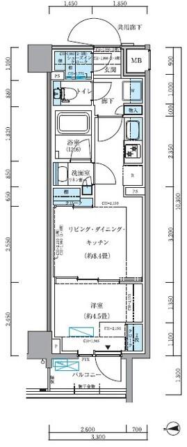 パークアクシス品川シーサイド（103） 間取り図画像