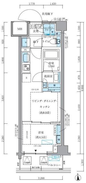 パークアクシス品川シーサイド（409） 間取り図画像