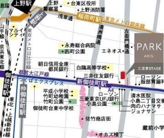 パークアクシス元浅草ステージ（1201） 地形図・案内図