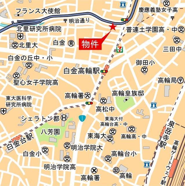 ＳＨＩＲＯＫＡＮＥ　Ｔｈｅ　ＳＫＹ　Ｅ棟（2302） 地形図・案内図