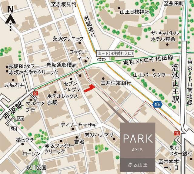 パークアクシス赤坂山王（1503） 地形図・案内図