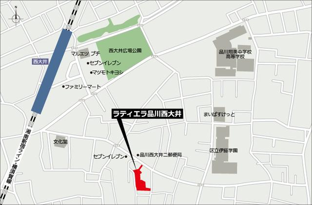 ラティエラ品川西大井（403） 地形図・案内図