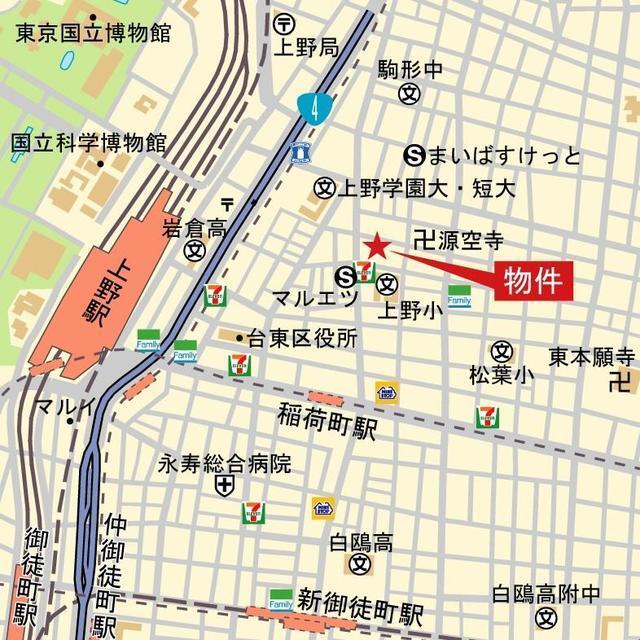 ＪＰ　ｎｏｉｅ　上野稲荷町（301） 地形図・案内図