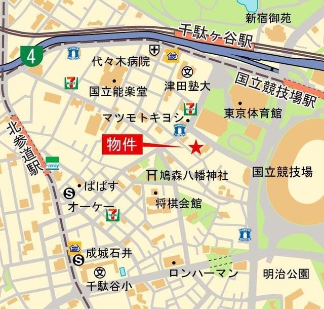 ソルテ千駄ヶ谷（202） 地形図・案内図