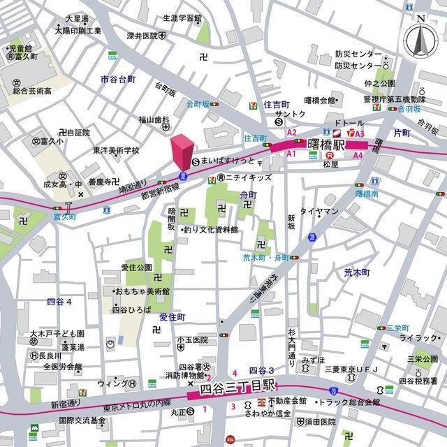 グランハイツ曙橋（304） 地形図・案内図