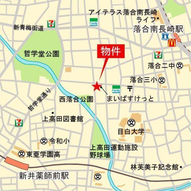 パークアクシス新宿西落合（405） 地形図・案内図