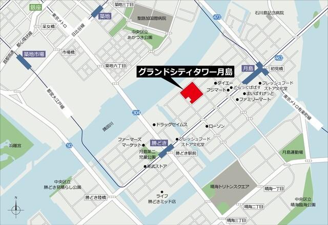 グランドシティタワー月島（4118） 地形図・案内図