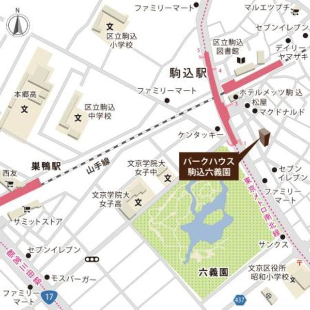 パークハウス駒込六義園（303） 地形図・案内図