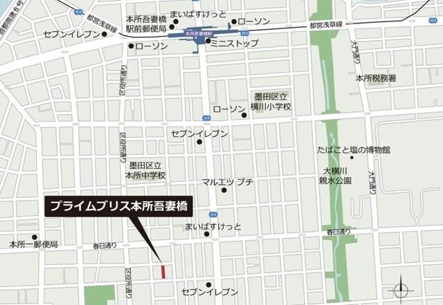 プライムブリス本所吾妻橋（402） 地形図・案内図