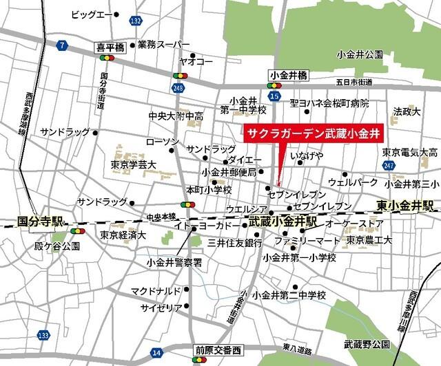 サクラガーデン武蔵小金井（103） 地形図・案内図