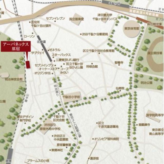 アーバネックス原宿（502） 地形図・案内図
