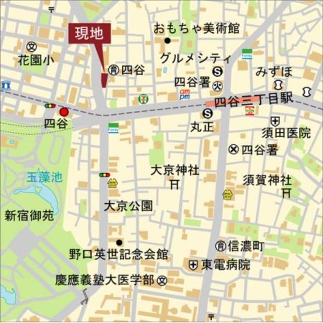パークアクシス四谷ステージ（806） 地形図・案内図