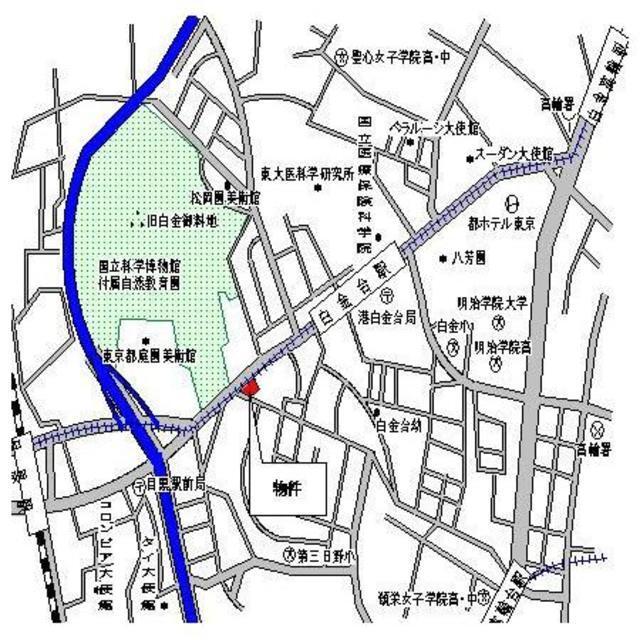 パークアクシス白金台（1101） 地形図・案内図