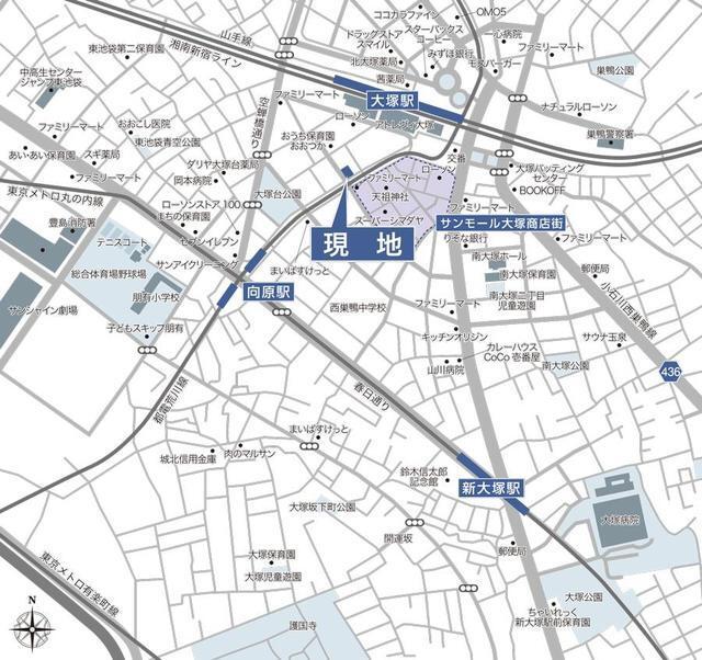 ルフォンプログレ南大塚（1001） 地形図・案内図