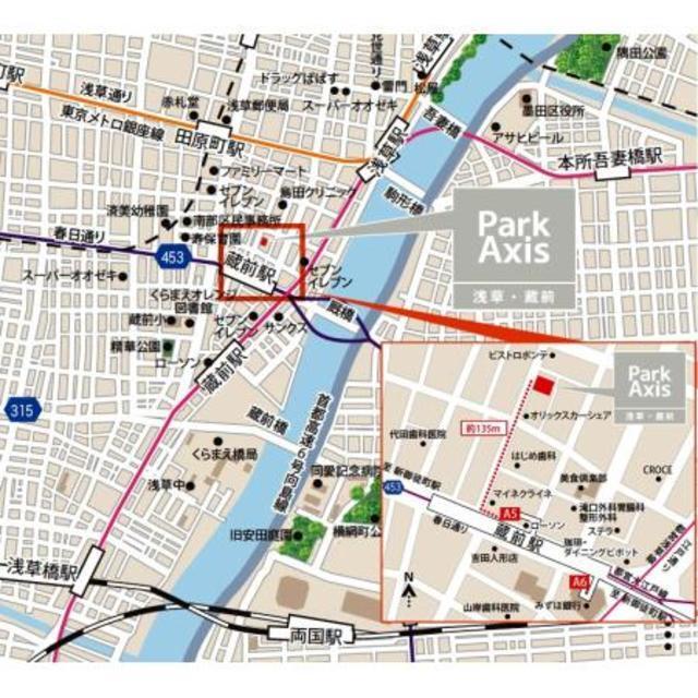 パークアクシス浅草・蔵前（501） 地形図・案内図