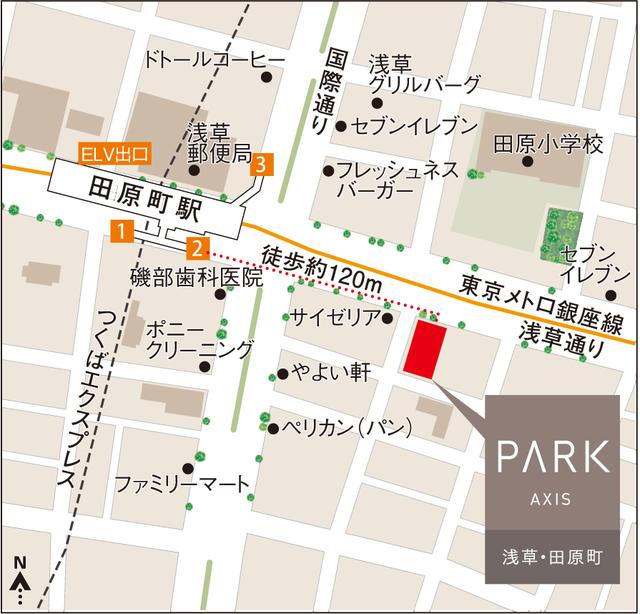 パークアクシス浅草・田原町（802） 地形図・案内図