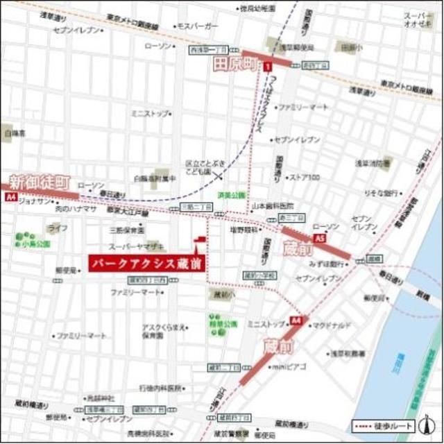 パークアクシス蔵前（1101） 地形図・案内図