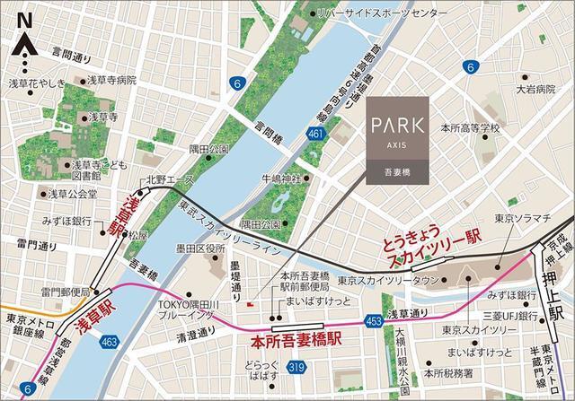 パークアクシス吾妻橋（302） 地形図・案内図