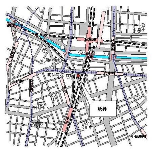 パークキューブ神田（704） 地形図・案内図