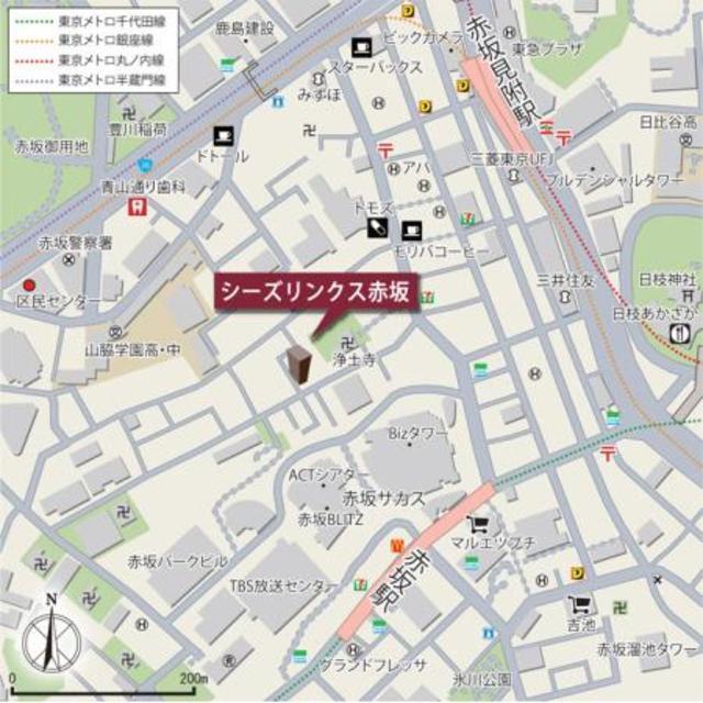 シーズリンクス赤坂（302） 地形図・案内図