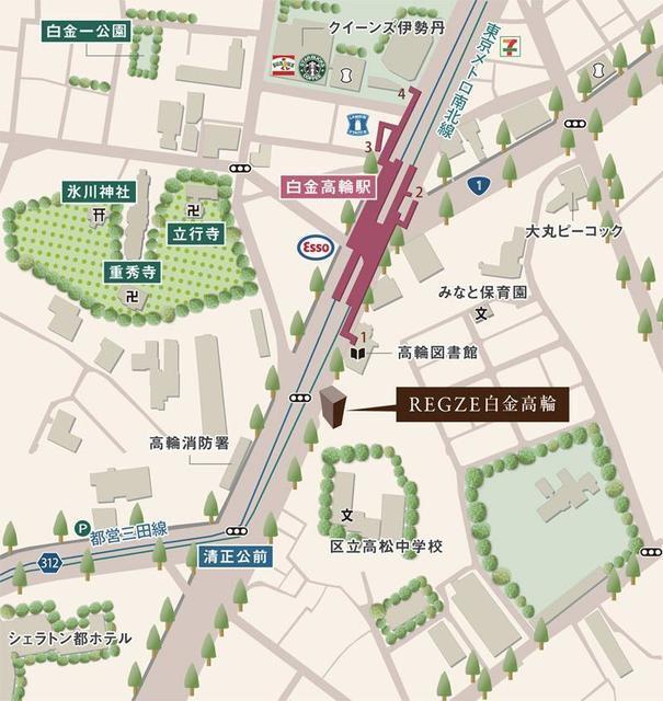 ＲＥＧＺＥ白金高輪（505） 地形図・案内図