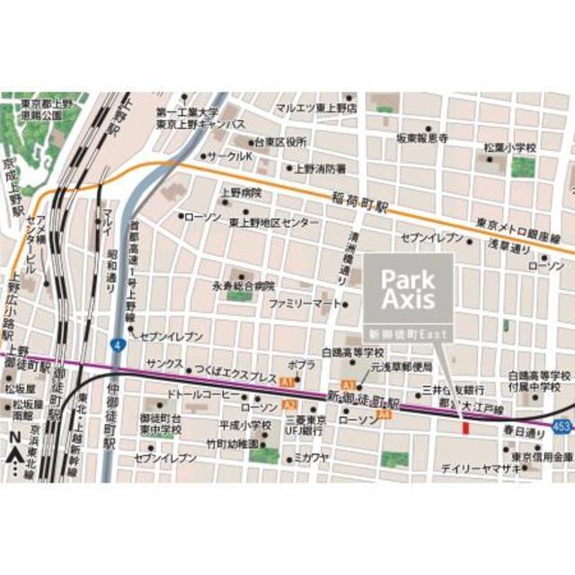パークアクシス新御徒町Ｅａｓｔ（503） 地形図・案内図