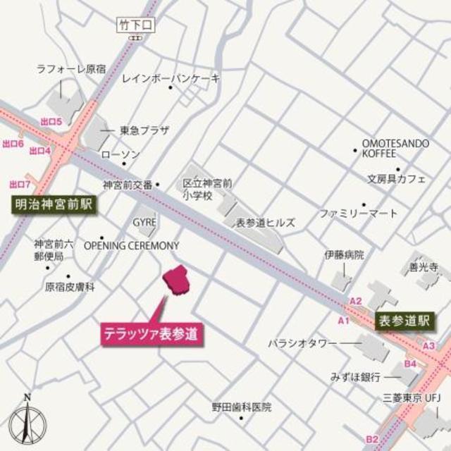 テラッツァ表参道（202） 地形図・案内図