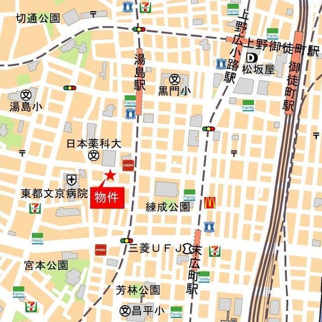 ルフォンプログレ文京湯島（1202） 地形図・案内図
