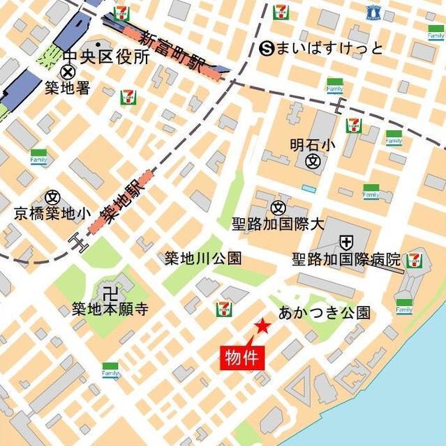 オーパスレジデンス銀座イースト（201） 地形図・案内図
