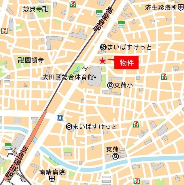 パークアクシス東蒲田（301） 地形図・案内図