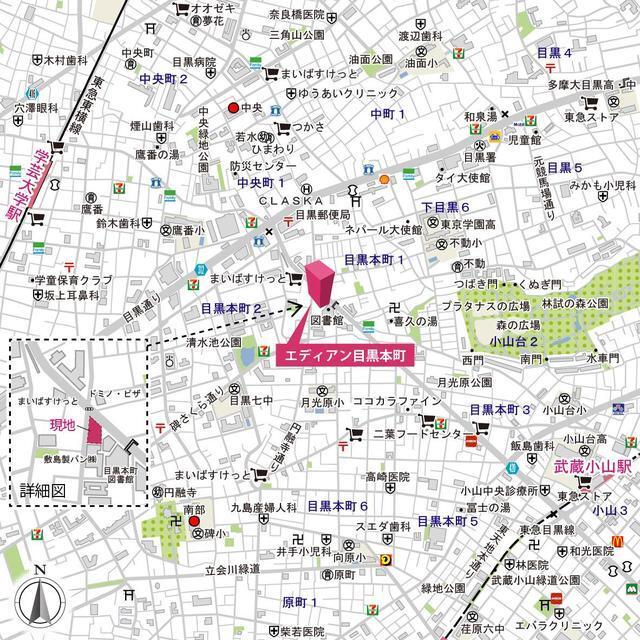 エディアン目黒本町（305） 地形図・案内図