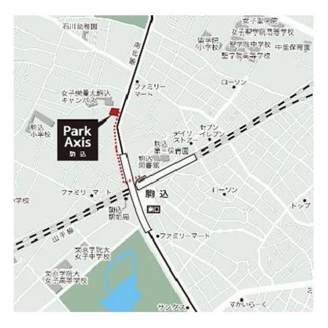パークアクシス駒込（1501） 地形図・案内図
