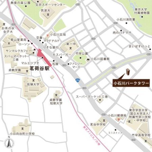 小石川パークタワー（508） 地形図・案内図
