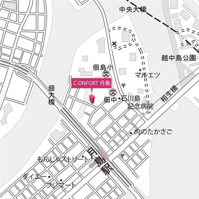 ＣＯＮＦＯＲＴ月島（503） 地形図・案内図