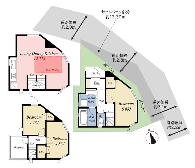 世田谷区池尻二丁目　戸建て 間取り図画像