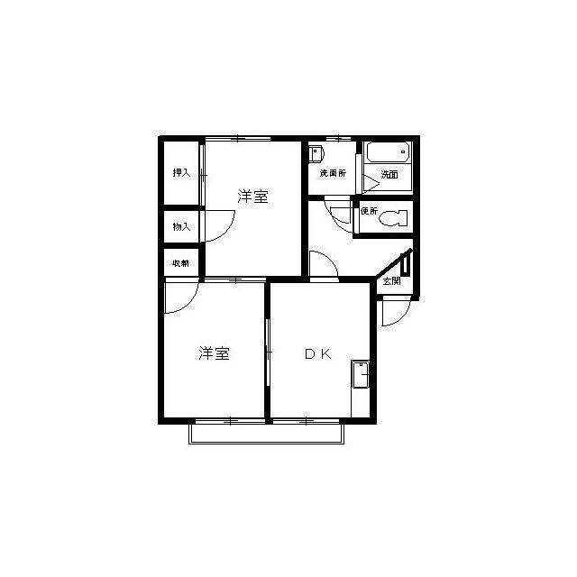 サンS八楠（202） 間取り図画像