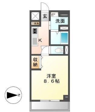 エローラ藤枝（303） 間取り図画像