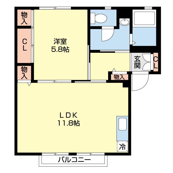 コーポ仲田A（102） 間取り図画像