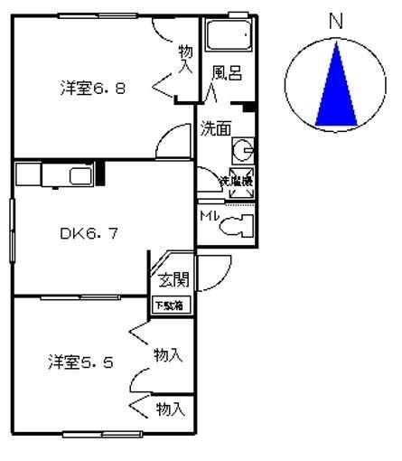 ファームサイドしょうろくB棟（101） 間取り図画像