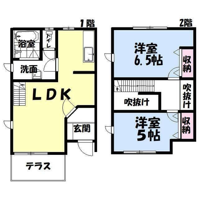 シャン・ド・ヴェール　D（102） 間取り図画像