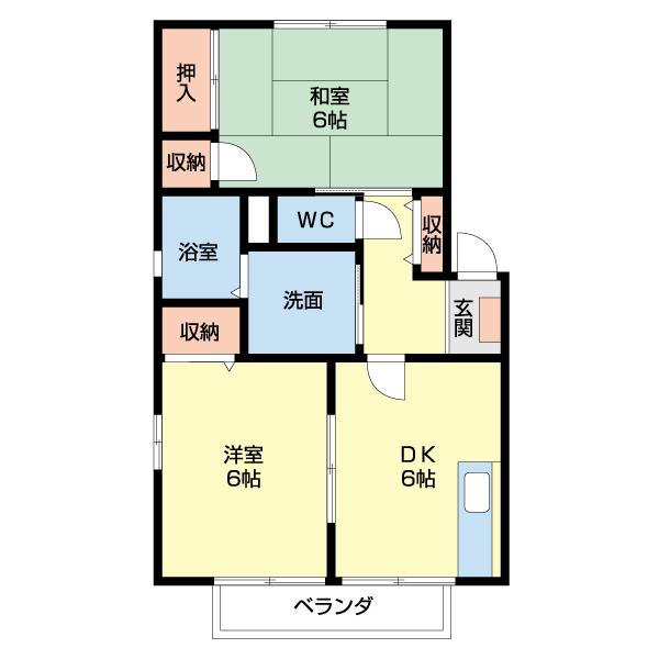 コーポ仲田B（201） 間取り図画像