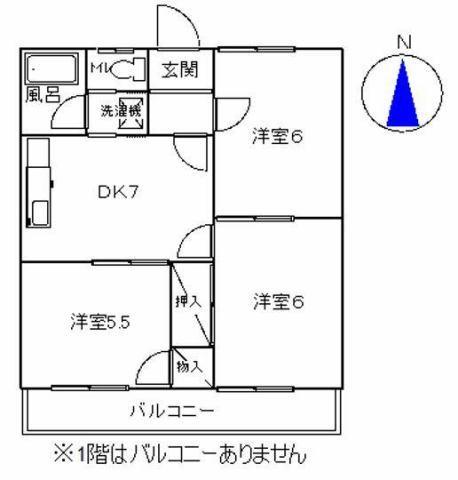 コーポ山本（202） 間取り図画像