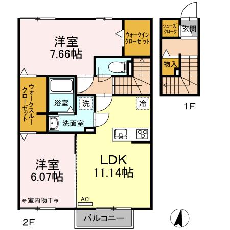 プレジール　A（202） 間取り図画像